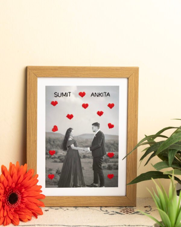 Personalized Handmade Embroidery Photo Frame – A Timeless Gift of Love (Copy) - Image 3