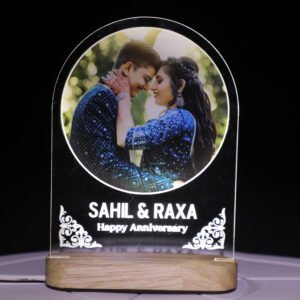 Custom Anniversary LED Photo Frame Lamp for Couples – Arch Design