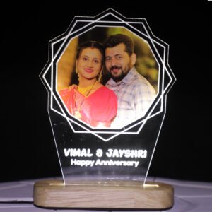 Personalized Acrylic LED Photo Light Lamp - Multi-Layered Geometric Polygon