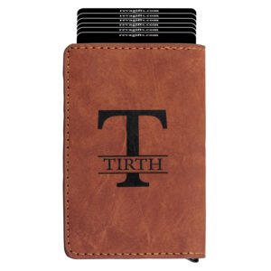 Personalised Name Maverick RFID Protected Wallet Cardholder | Pop-up Cardholder | Scan Proof | Aluminium Case | Up to 6 Cards | Credit & Debit Cardholder (Brown)